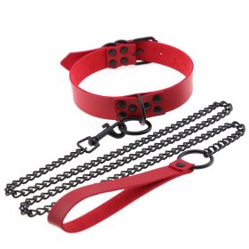 Personalized leather collar (Color: Red)
