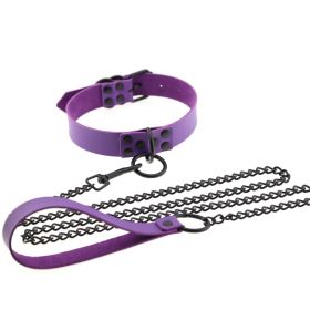 Personalized leather collar (Color: Purple)