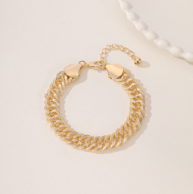 An Elegant And High-end Middle Eastern Ramadan Style Metal Engraved Double Woven Dense Chain For Women's Popular Vacation Style Foot Chain (Option: 1piece)