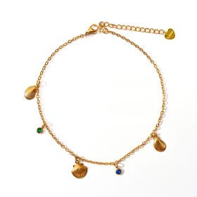 Fashion Trend Irregular Natural Stone Titanium Steel Anklet (Option: Style3)